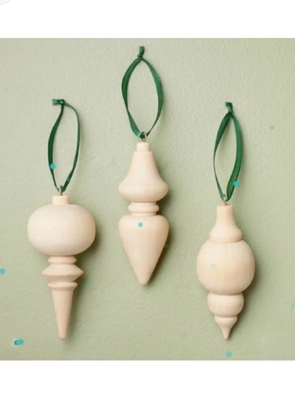Set of 3 Wooden Tree ornaments with ribbon from Hearth & Hand With Magnolia
